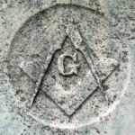 Masonic symbol detail on nineteenth century gravestone